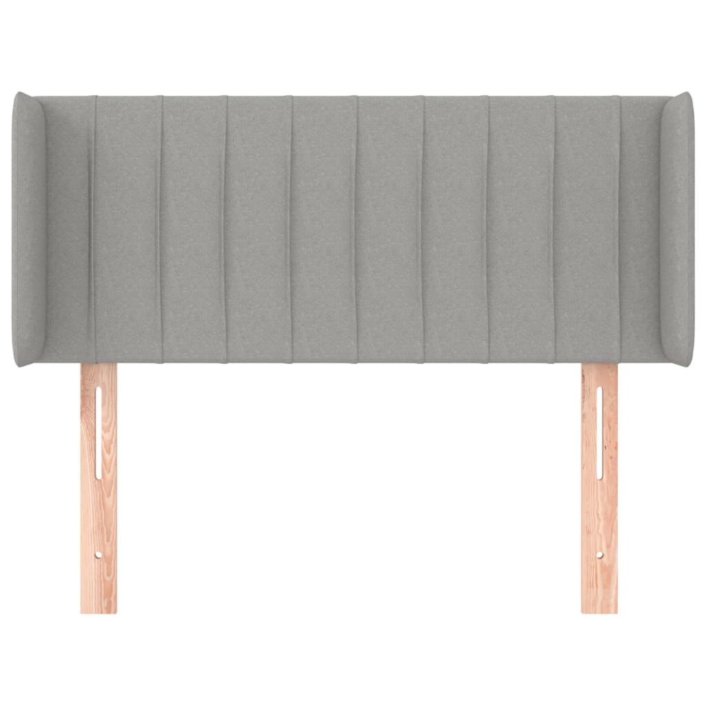 vidaXL Tăblie de pat cu aripioare gri deschis 103x16x78/88 cm textil