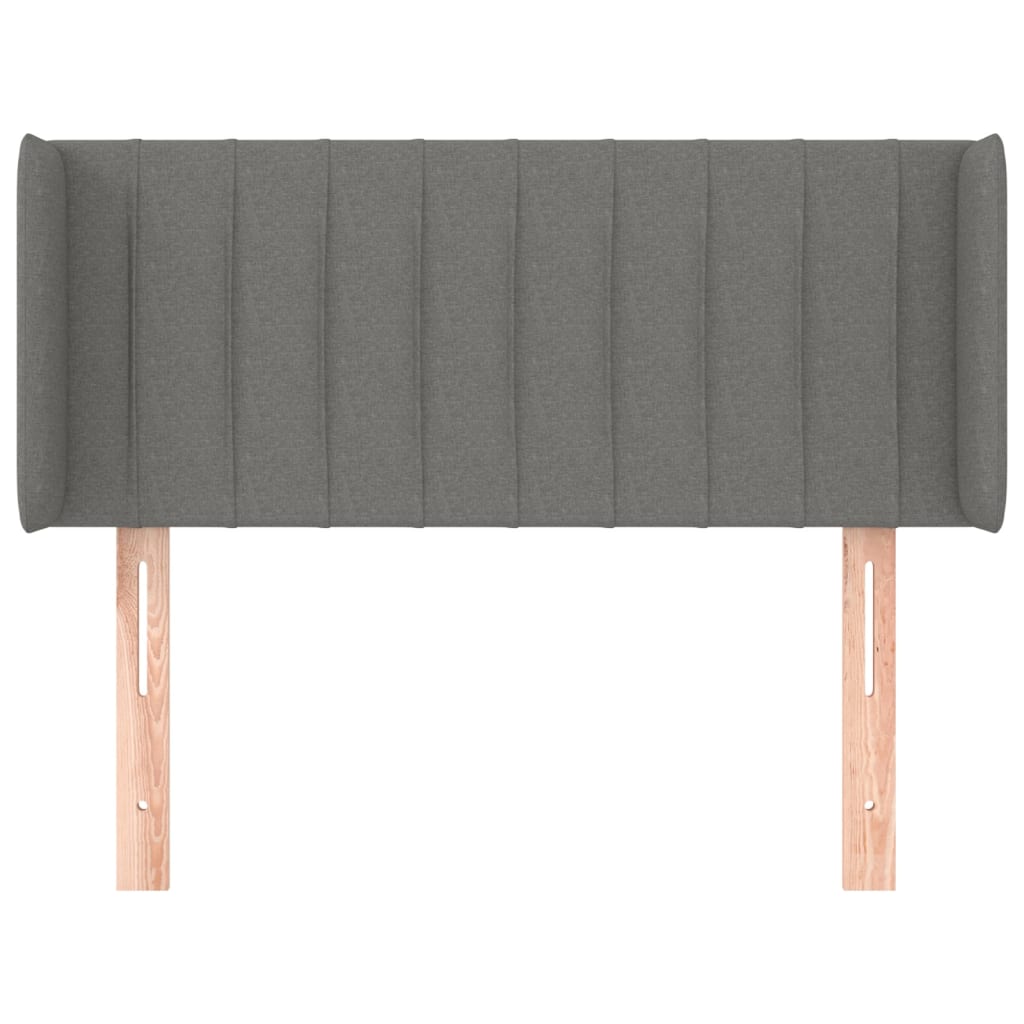vidaXL Tăblie de pat cu aripioare gri închis 103x16x78/88 cm textil