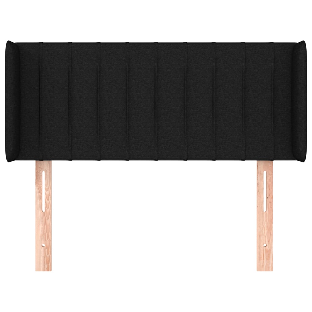 vidaXL Tăblie de pat cu aripioare negru 103x16x78/88 cm textil