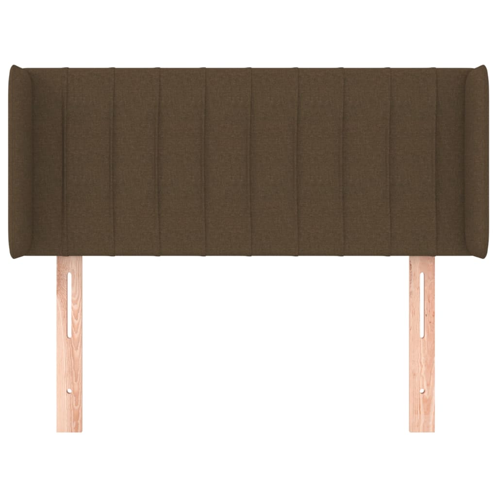 vidaXL Tăblie de pat cu aripioare maro închis 103x16x78/88 cm textil