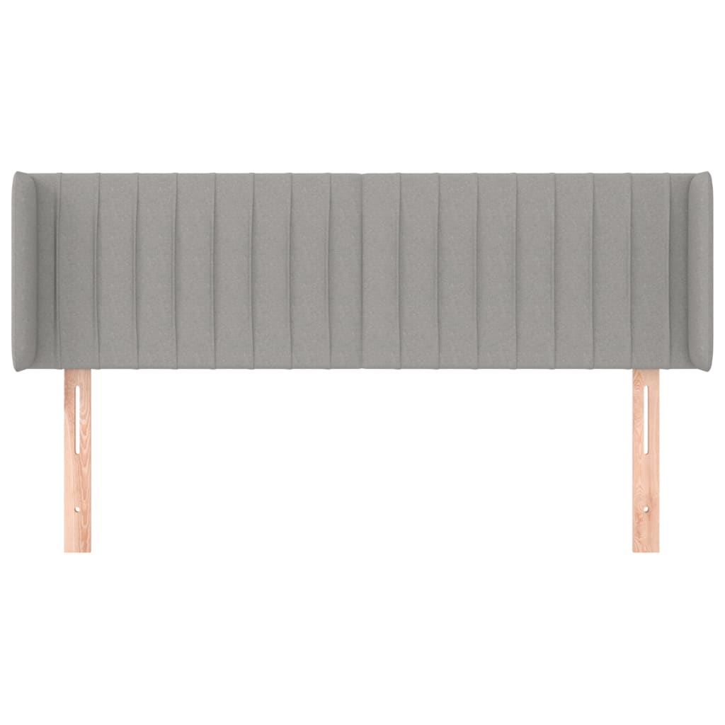 vidaXL Tăblie de pat cu aripioare gri deschis 147x16x78/88 cm textil
