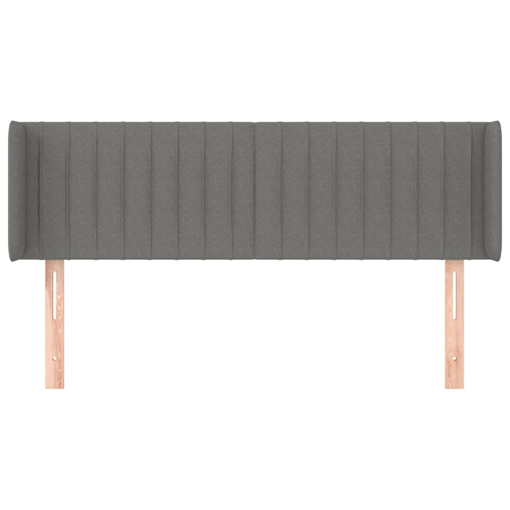 vidaXL Tăblie de pat cu aripioare gri închis 147x16x78/88 cm textil