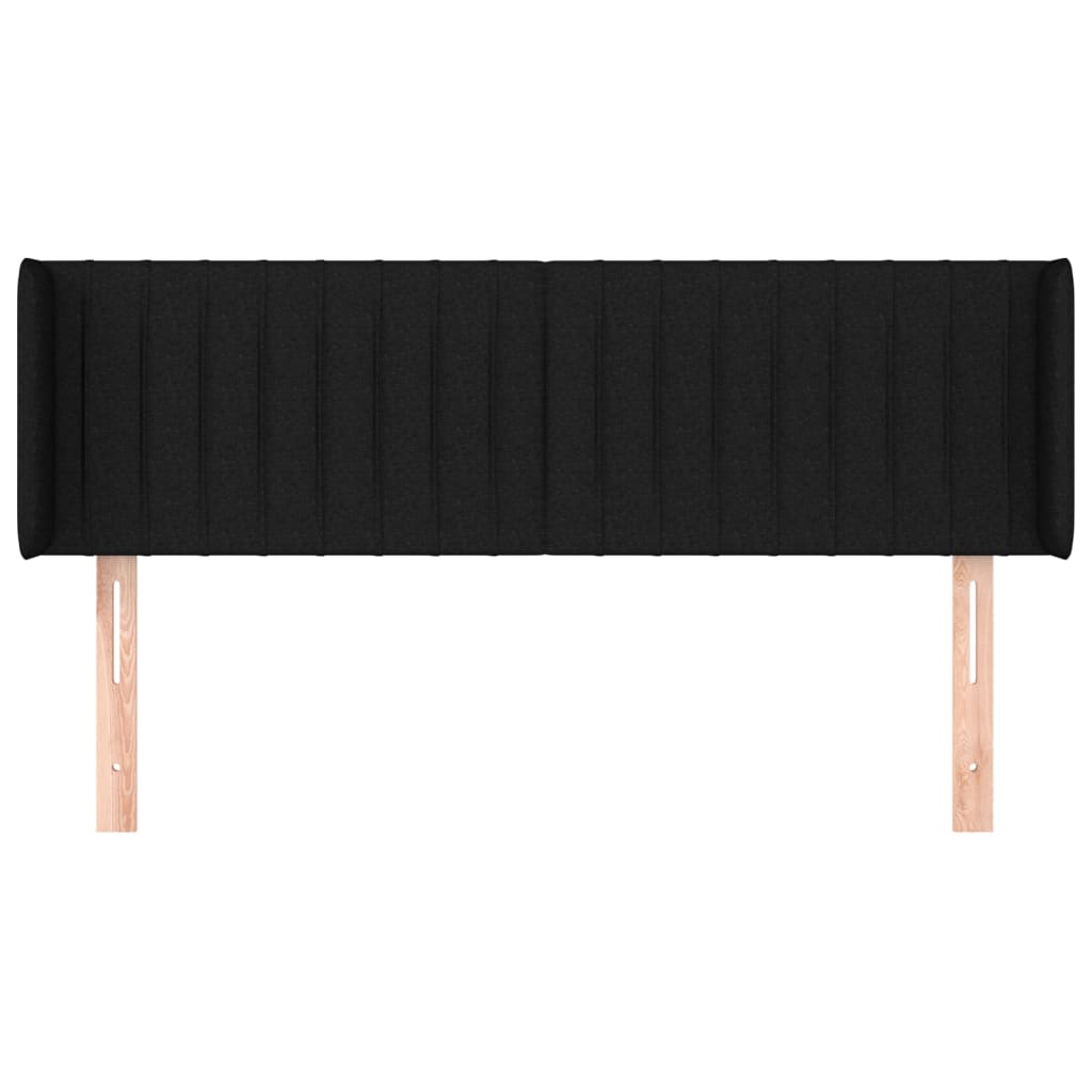 vidaXL Tăblie de pat cu aripioare negru 147x16x78/88 cm textil