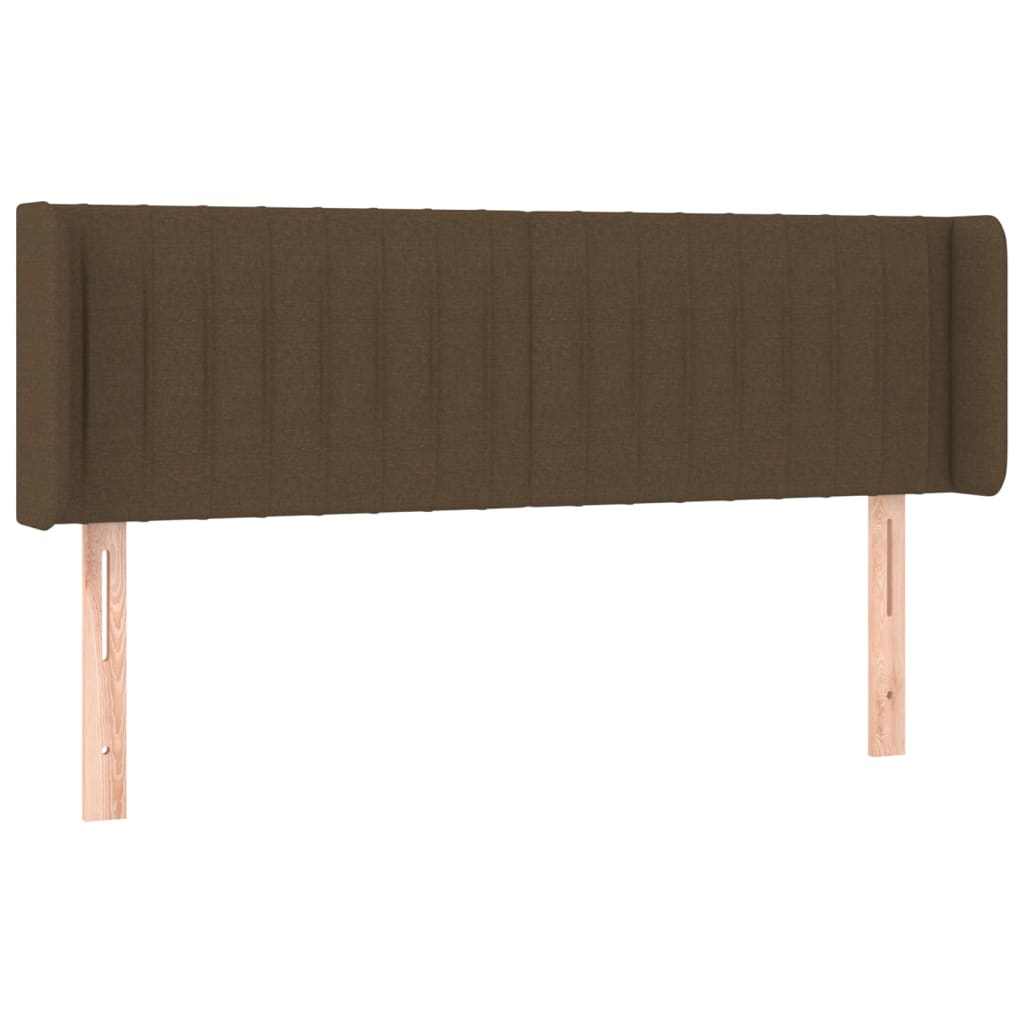vidaXL Tăblie de pat cu aripioare maro închis 147x16x78/88 cm textil