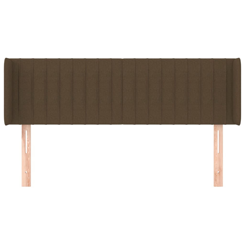 vidaXL Tăblie de pat cu aripioare maro închis 147x16x78/88 cm textil