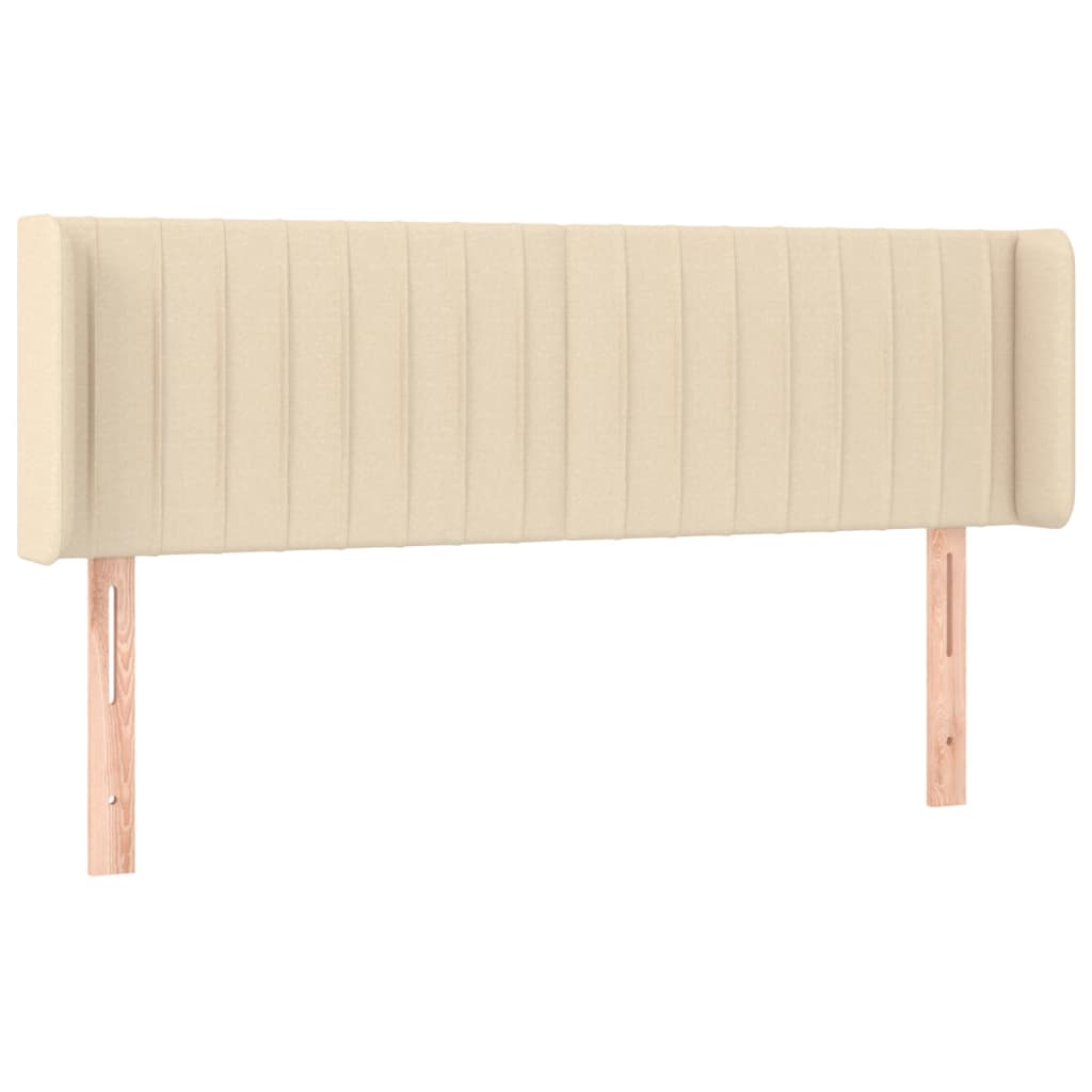 vidaXL Tăblie de pat cu aripioare crem 147x16x78/88 cm textil vidaXL Tăblie de pat cu aripioare crem 147x16x78/88 cm textil