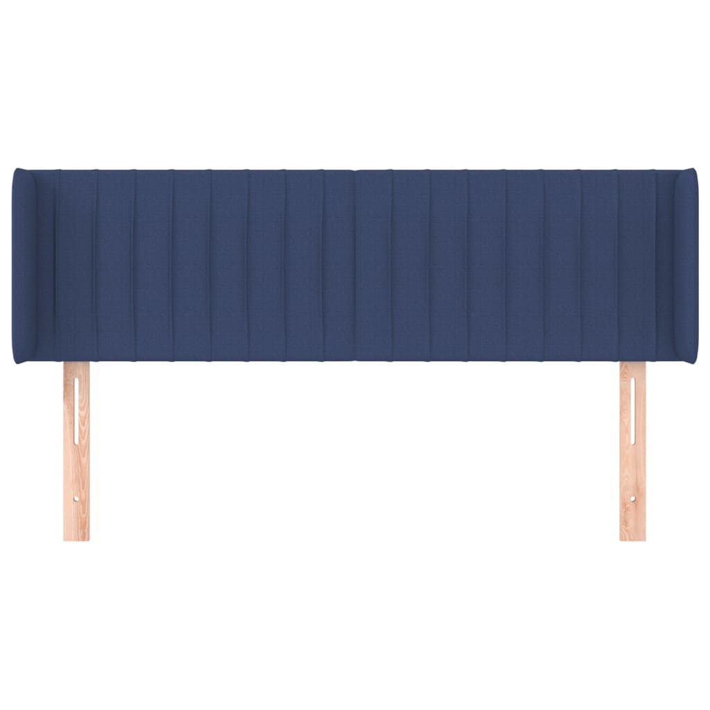 vidaXL Tăblie de pat cu aripioare, albastru, 147x16x78/88 cm textil vidaXL Tăblie de pat cu aripioare, albastru, 147x16x78/88 cm textil