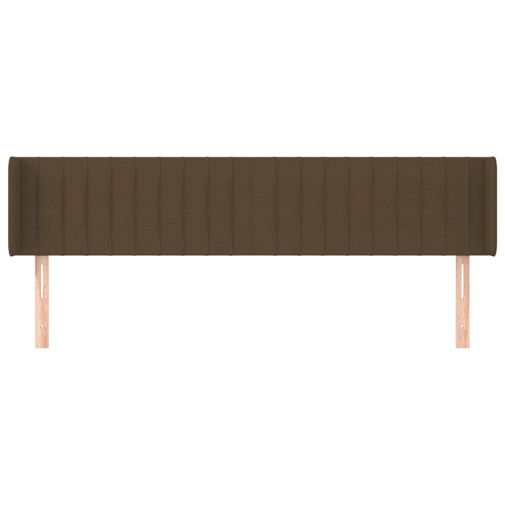 vidaXL Tăblie de pat cu aripioare maro închis 163x16x78/88 cm textil