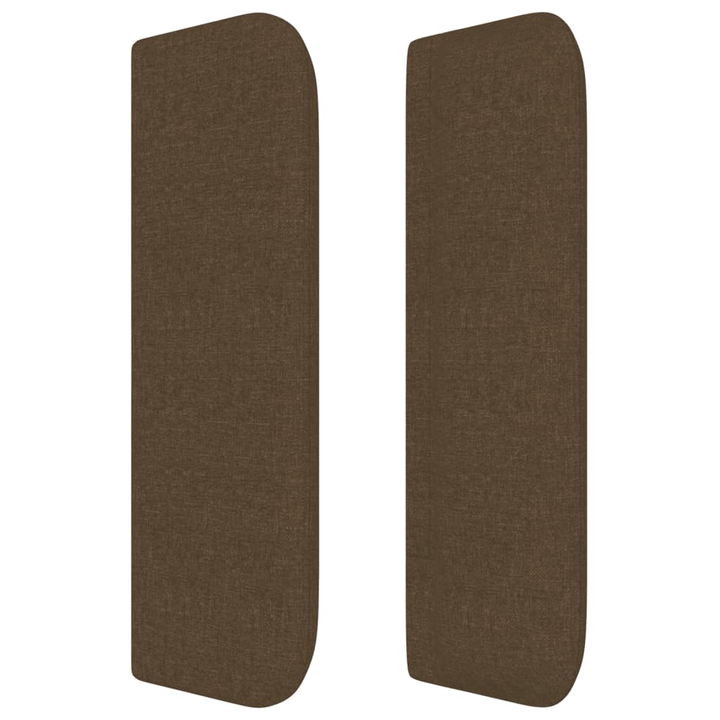 vidaXL Tăblie de pat cu aripioare maro închis 163x16x78/88 cm textil