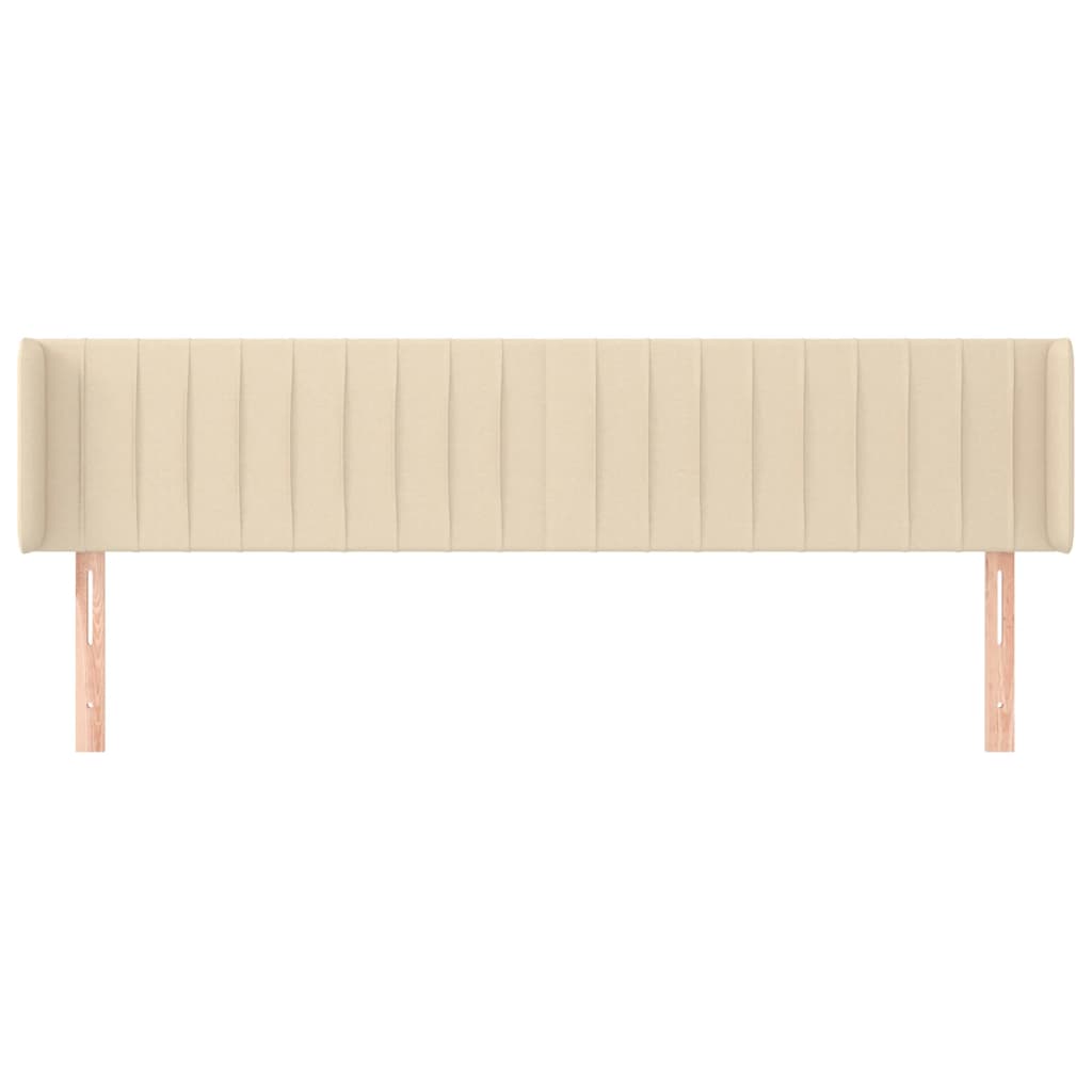 vidaXL Tăblie de pat cu aripioare crem 163x16x78/88 cm textil vidaXL Tăblie de pat cu aripioare crem 163x16x78/88 cm textil