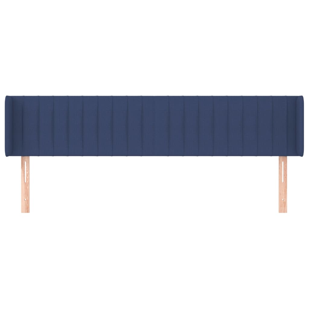 vidaXL Tăblie de pat cu aripioare albastru 163x16x78/88 cm textil vidaXL Tăblie de pat cu aripioare albastru 163x16x78/88 cm textil