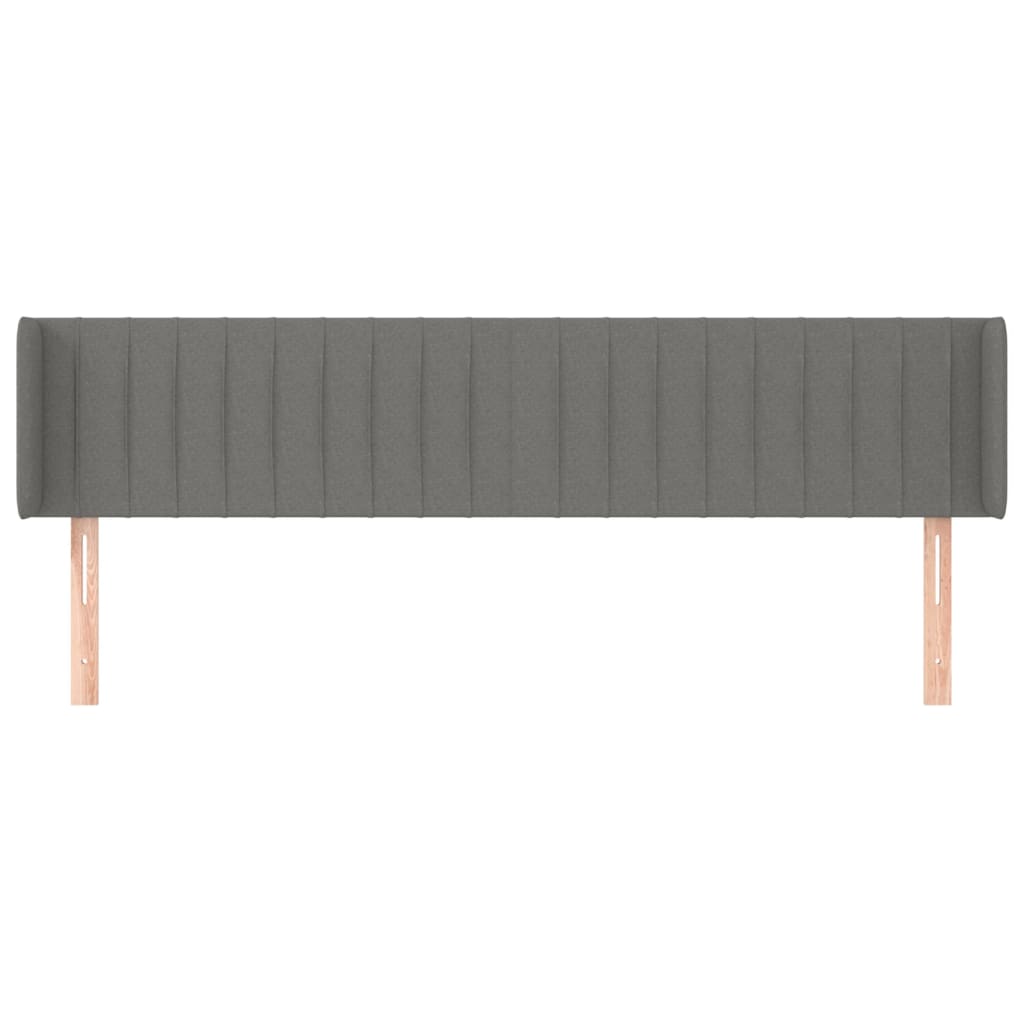 vidaXL Tăblie de pat cu aripioare gri închis 183x16x78/88 cm textil vidaXL Tăblie de pat cu aripioare gri închis 183x16x78/88 cm textil