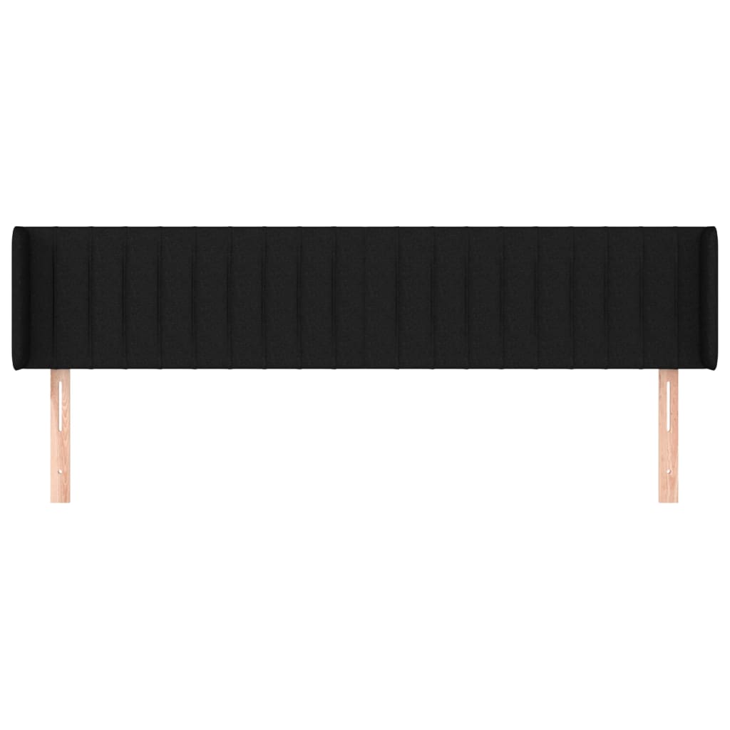 vidaXL Tăblie de pat cu aripioare negru 203x16x78/88 cm textil