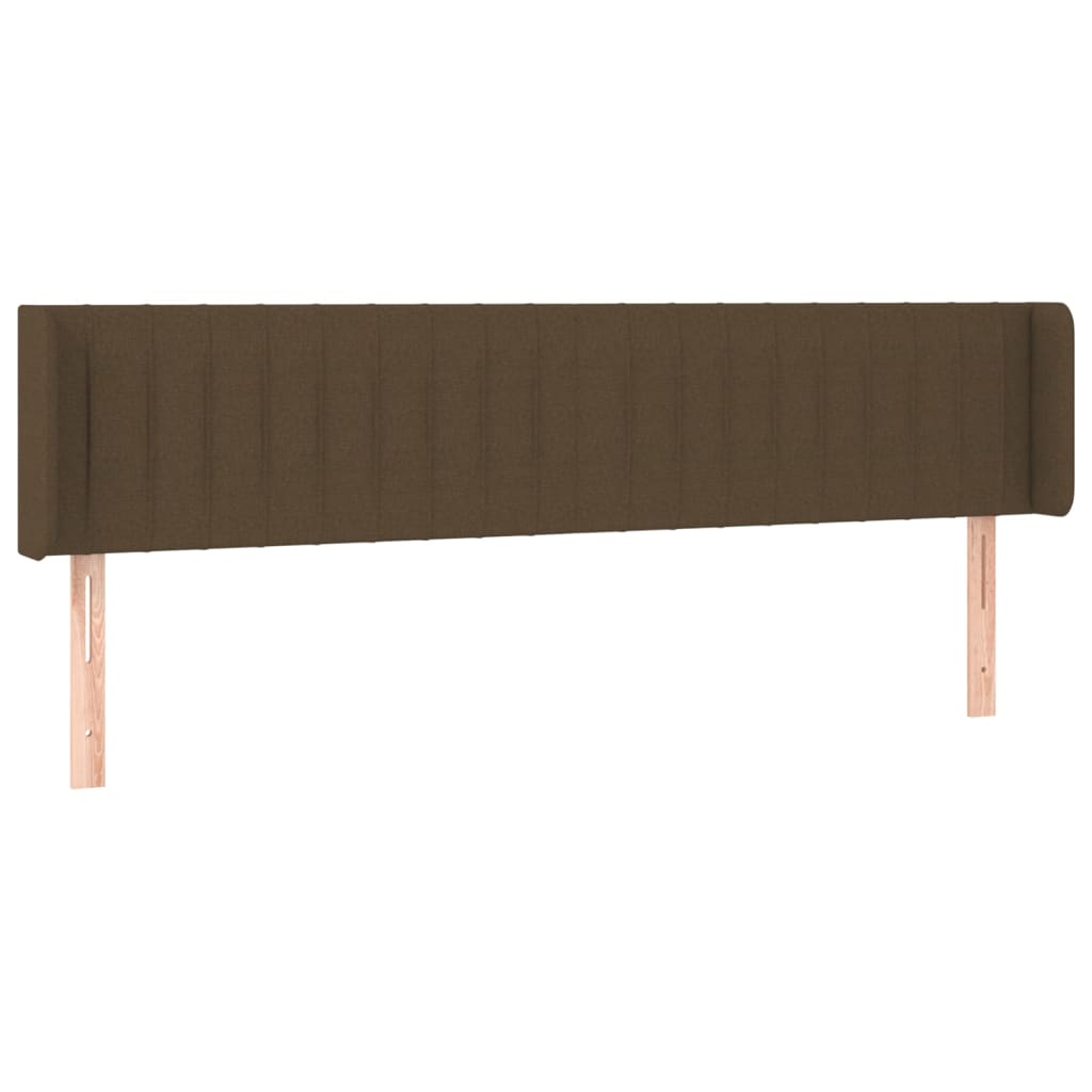 vidaXL Tăblie de pat cu aripioare maro închis 203x16x78/88 cm textil