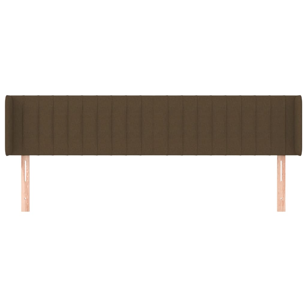 vidaXL Tăblie de pat cu aripioare maro închis 203x16x78/88 cm textil