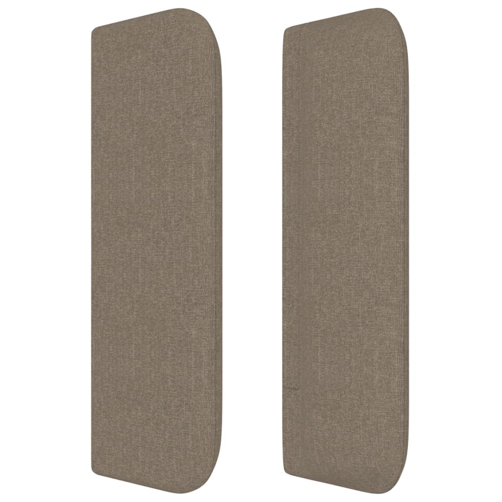 vidaXL Tăblie de pat cu aripioare gri taupe 203x16x78/88 cm textil