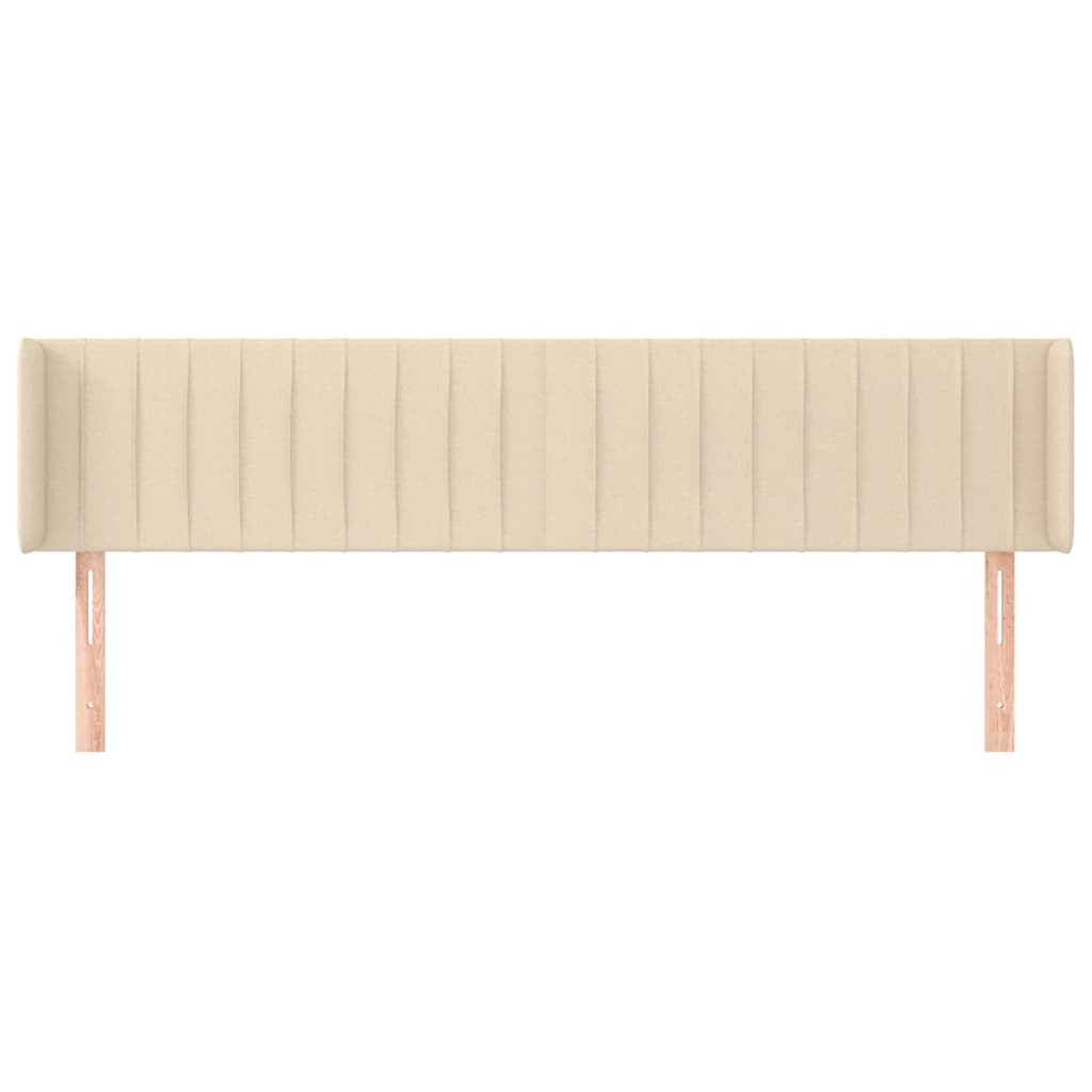 vidaXL Tăblie de pat cu aripioare, crem, 203x16x78/88 cm textil