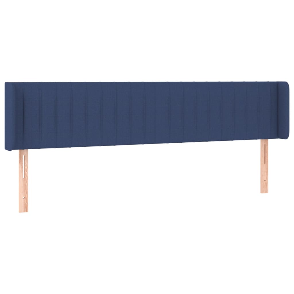 vidaXL Tăblie de pat cu aripioare, albastru, 203x16x78/88 cm textil vidaXL Tăblie de pat cu aripioare, albastru, 203x16x78/88 cm textil