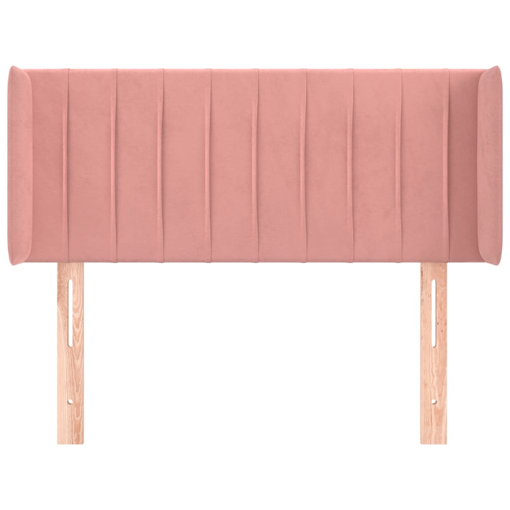 vidaXL Tăblie de pat cu aripioare roz 83x16x78/88 cm catifea vidaXL Tăblie de pat cu aripioare roz 83x16x78/88 cm catifea