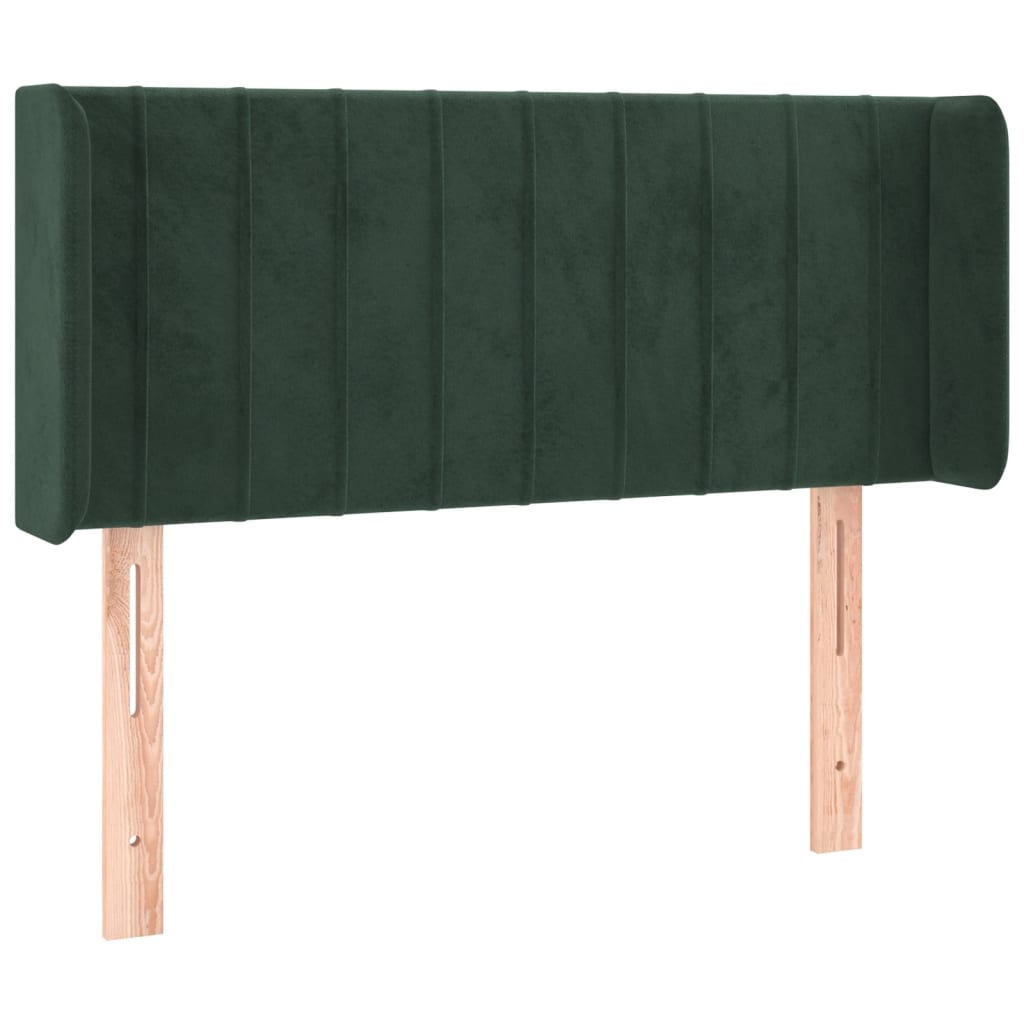 vidaXL Tăblie pat cu aripioare verde închis 93x16x78/88 cm catifea vidaXL Tăblie pat cu aripioare verde închis 93x16x78/88 cm catifea
