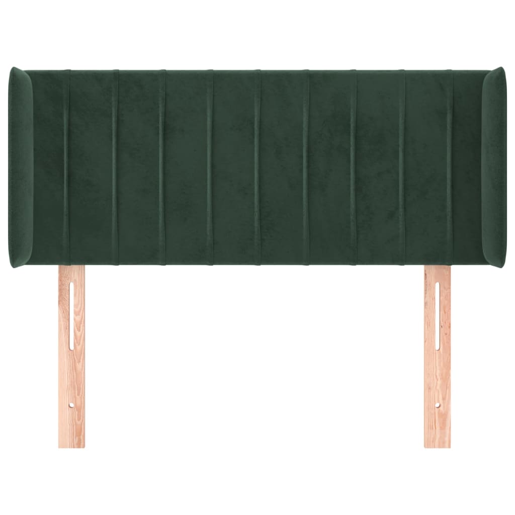 vidaXL Tăblie pat cu aripioare verde închis 93x16x78/88 cm catifea vidaXL Tăblie pat cu aripioare verde închis 93x16x78/88 cm catifea