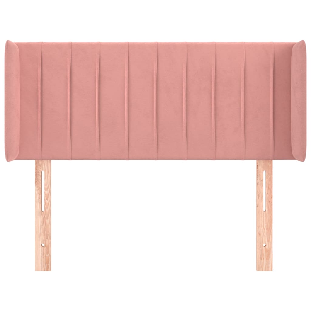 vidaXL Tăblie de pat cu aripioare roz 93x16x78/88 cm catifea