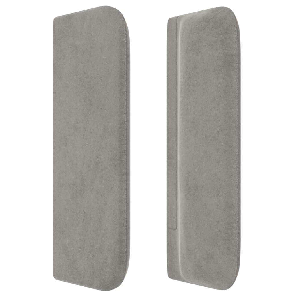 vidaXL Tăblie de pat cu aripioare gri deschis 103x16x78/88 cm catifea