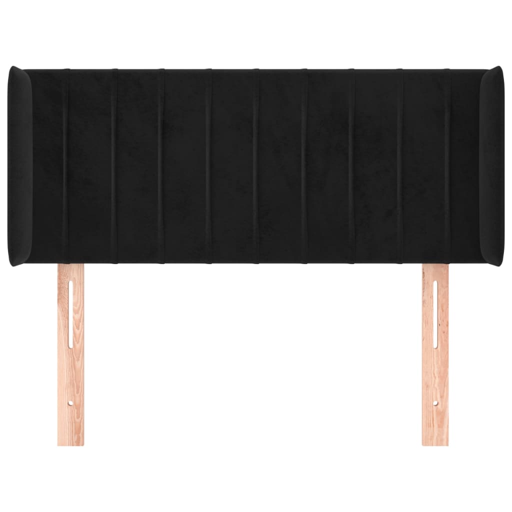 vidaXL Tăblie de pat cu aripioare negru 103x16x78/88 cm catifea