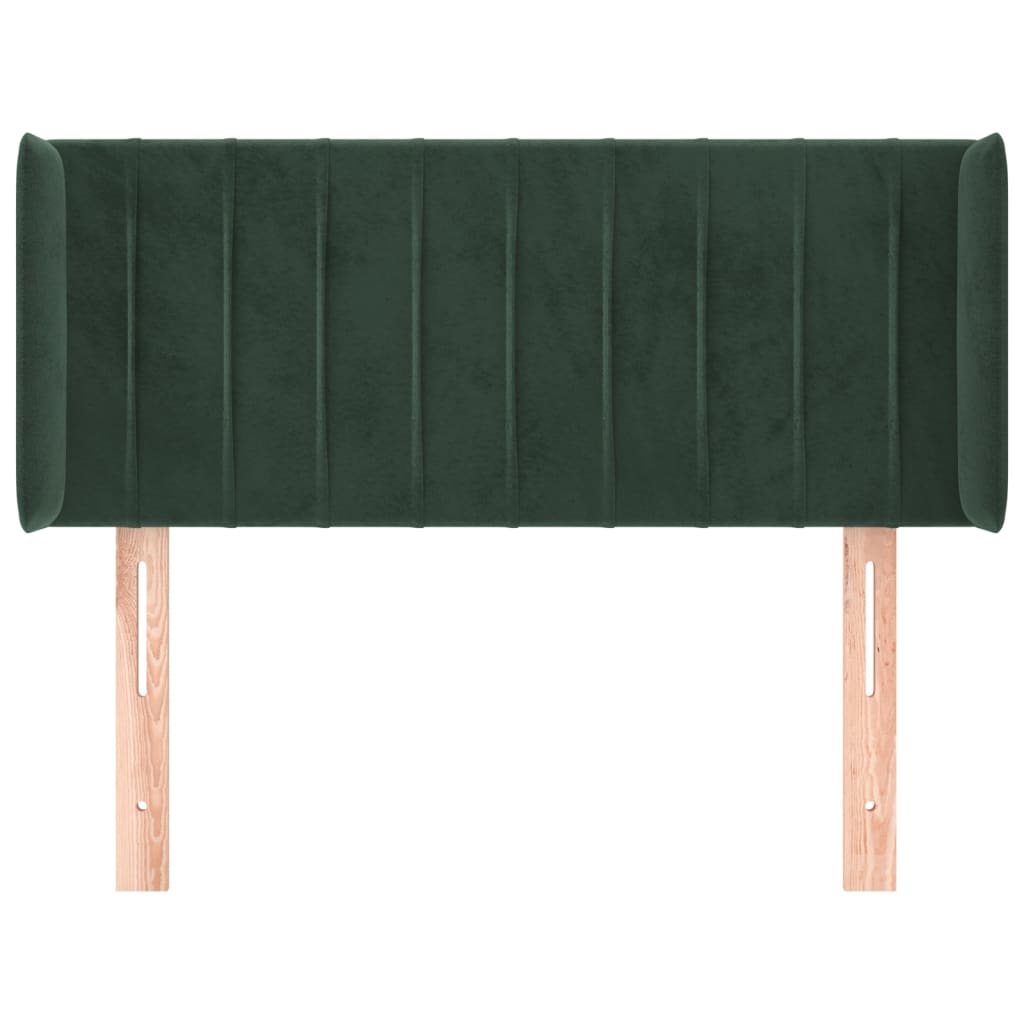 vidaXL Tăblie de pat cu aripioare verde închis 103x16x78/88 cm catifea