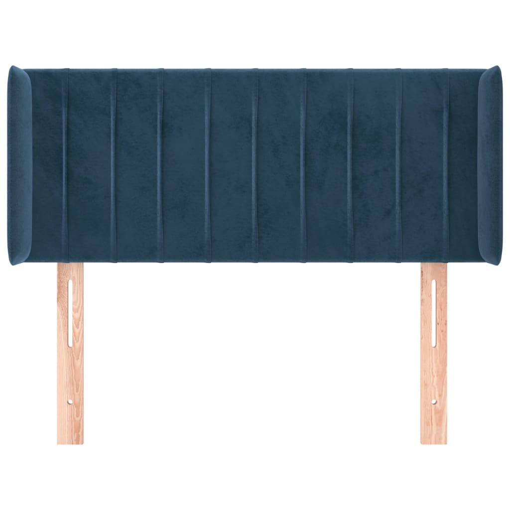 vidaXL Tăblie pat cu aripioare albastru închis 103x16x78/88 cm catifea