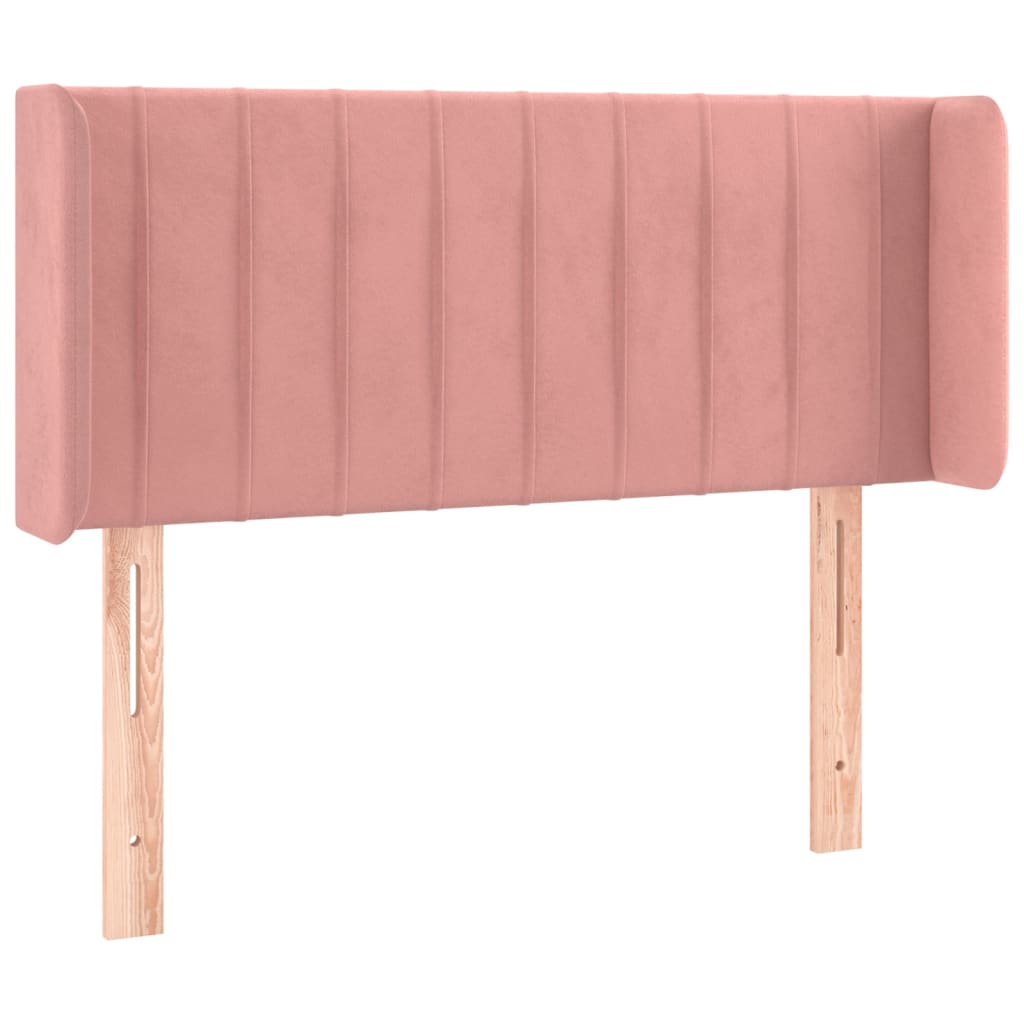vidaXL Tăblie de pat cu aripioare roz 103x16x78/88 cm catifea