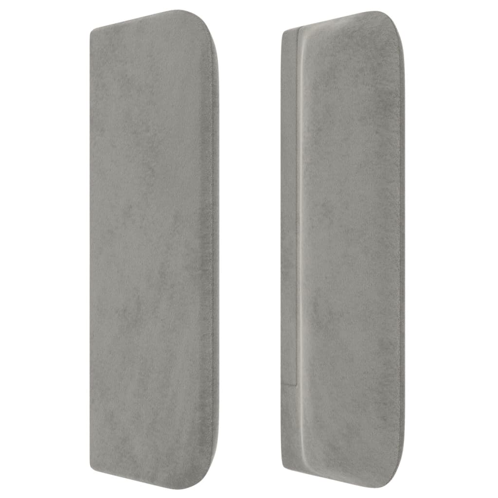 vidaXL Tăblie de pat cu aripioare gri deschis 147x16x78/88 cm catifea vidaXL Tăblie de pat cu aripioare gri deschis 147x16x78/88 cm catifea