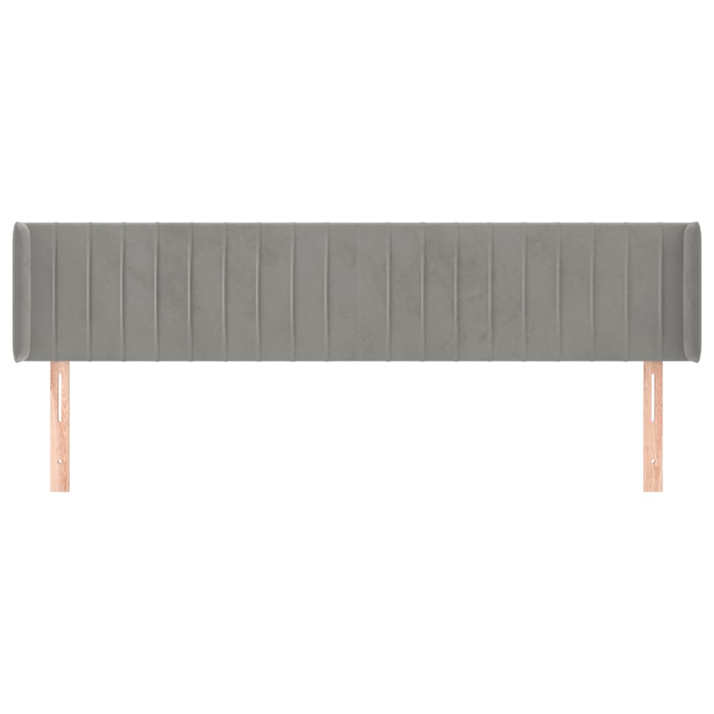 vidaXL Tăblie de pat cu aripioare gri deschis 163x16x78/88 cm catifea vidaXL Tăblie de pat cu aripioare gri deschis 163x16x78/88 cm catifea