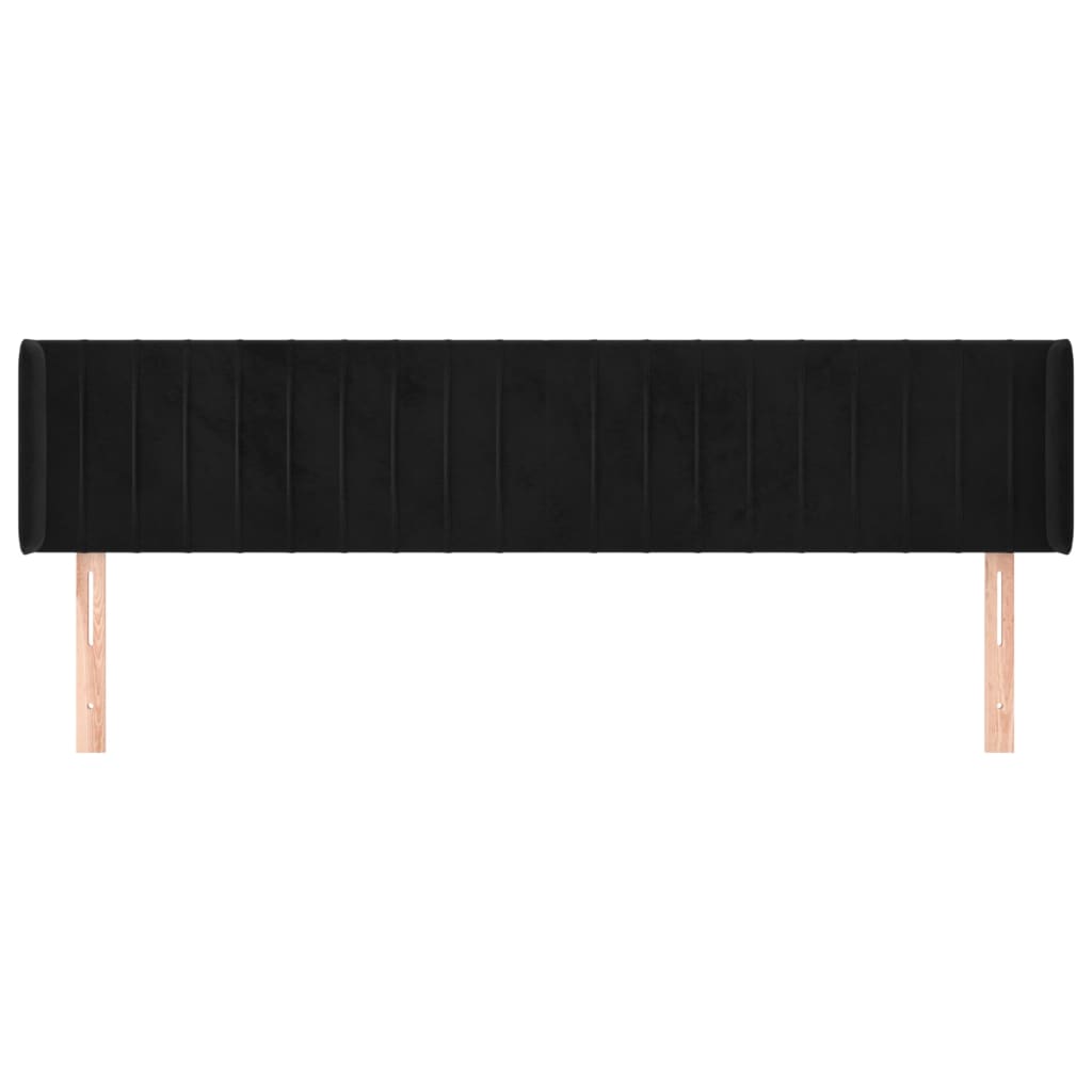 vidaXL Tăblie de pat cu aripioare negru 163x16x78/88 cm catifea