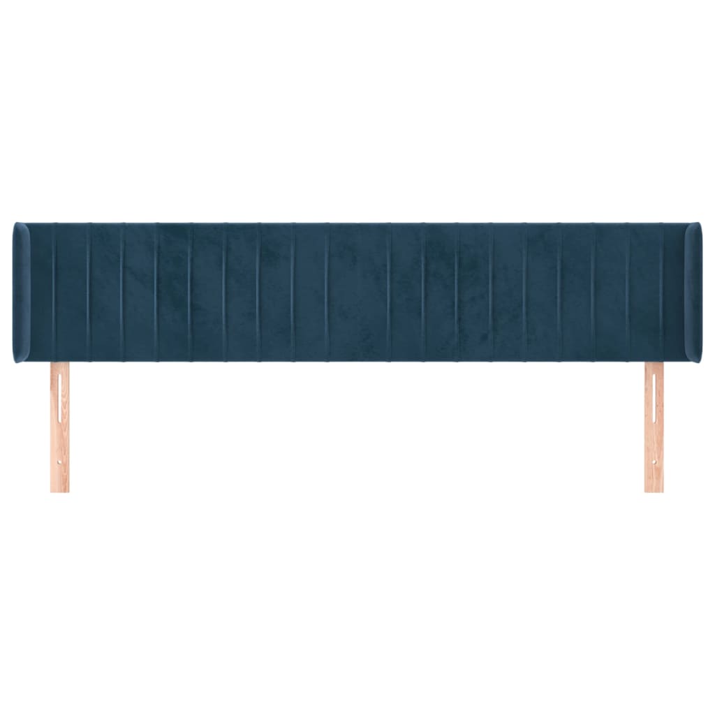 vidaXL Tăblie pat cu aripioare albastru închis 163x16x78/88 cm catifea