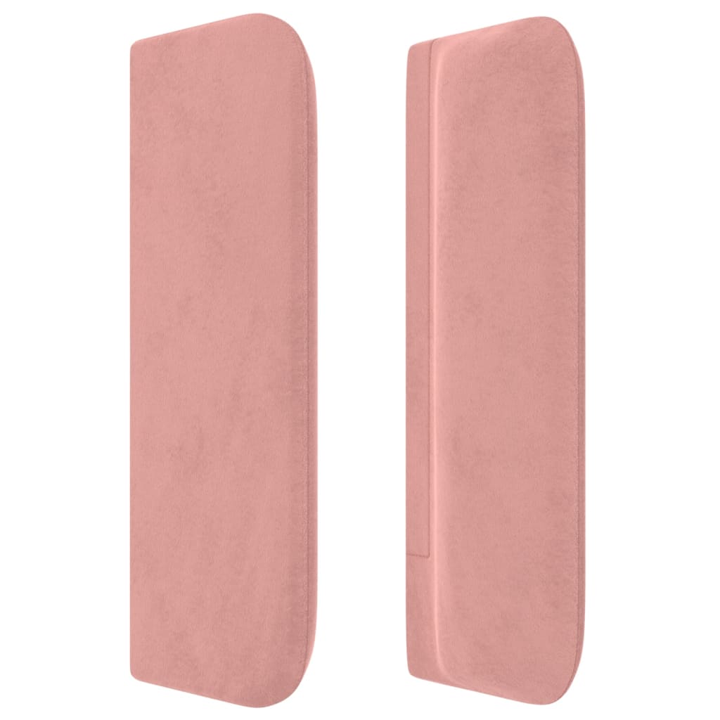 vidaXL Tăblie de pat cu aripioare roz 163x16x78/88 cm catifea