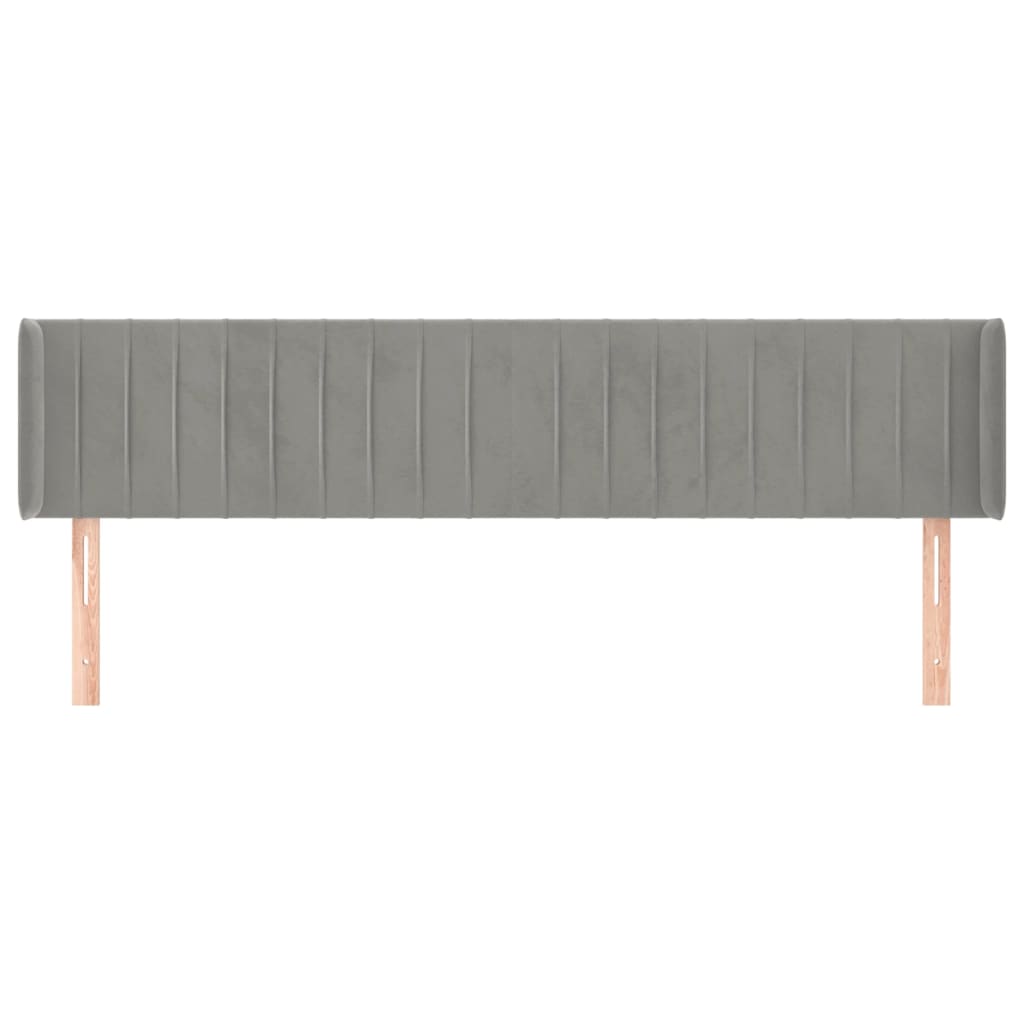 vidaXL Tăblie de pat cu aripioare gri deschis 183x16x78/88 cm catifea
