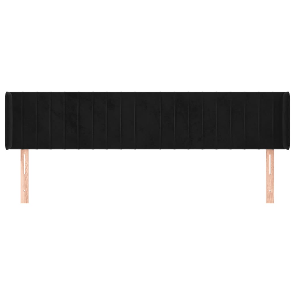 vidaXL Tăblie de pat cu aripioare negru 203x16x78/88 cm catifea