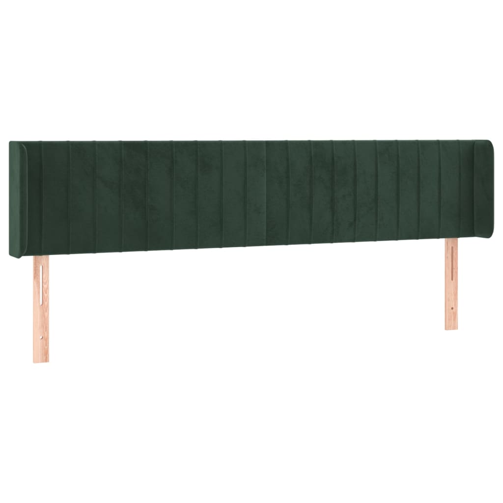 vidaXL Tăblie de pat cu aripioare verde închis 203x16x78/88 cm catifea