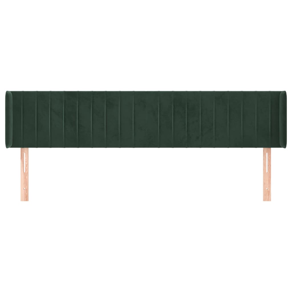 vidaXL Tăblie de pat cu aripioare verde închis 203x16x78/88 cm catifea