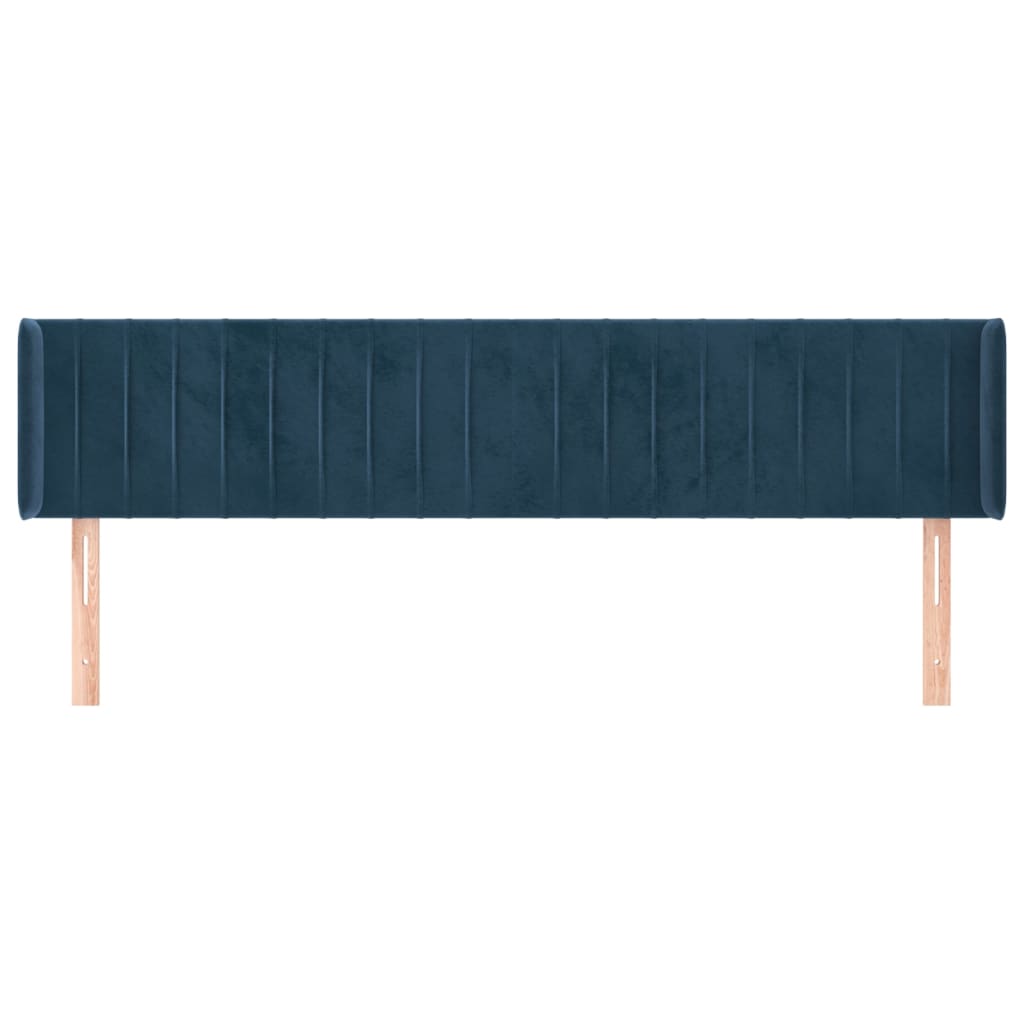 vidaXL Tăblie pat cu aripioare albastru închis 203x16x78/88 cm catifea