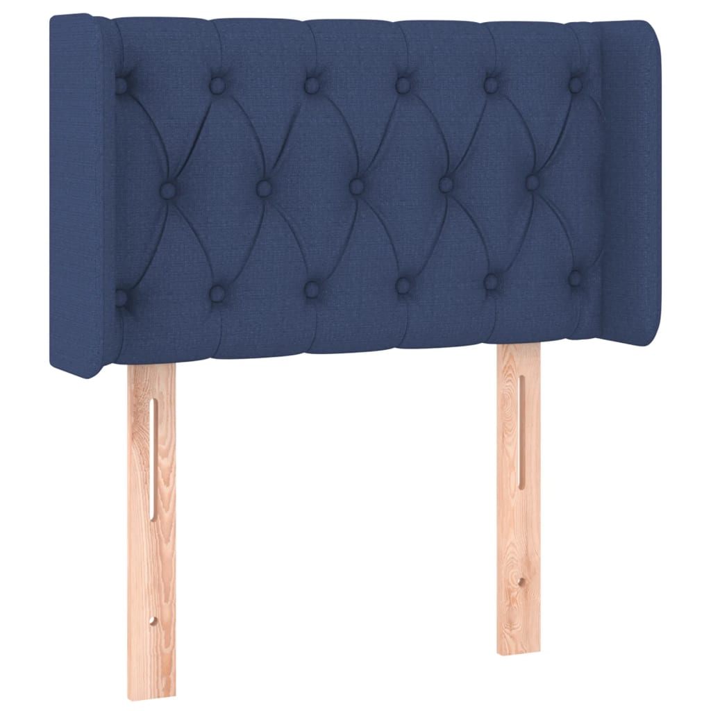 vidaXL Tăblie de pat cu aripioare albastru 83x16x78/88 cm textil vidaXL Tăblie de pat cu aripioare albastru 83x16x78/88 cm textil