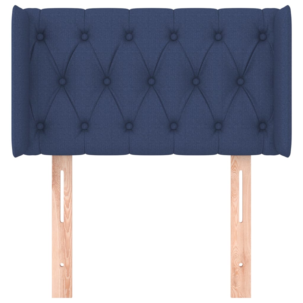 vidaXL Tăblie de pat cu aripioare albastru 83x16x78/88 cm textil vidaXL Tăblie de pat cu aripioare albastru 83x16x78/88 cm textil