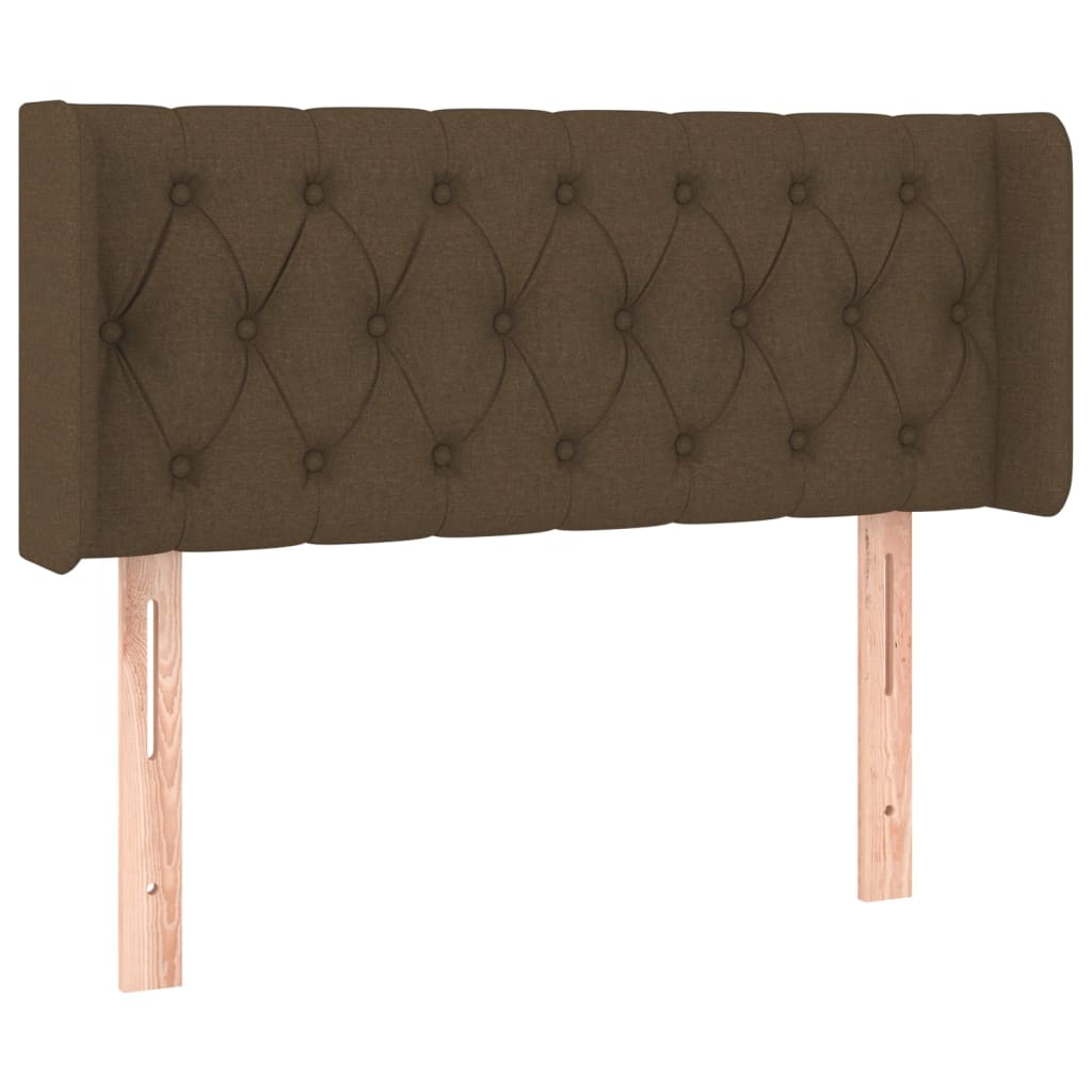 vidaXL Tăblie de pat cu aripioare maro închis 93x16x78/88 cm textil