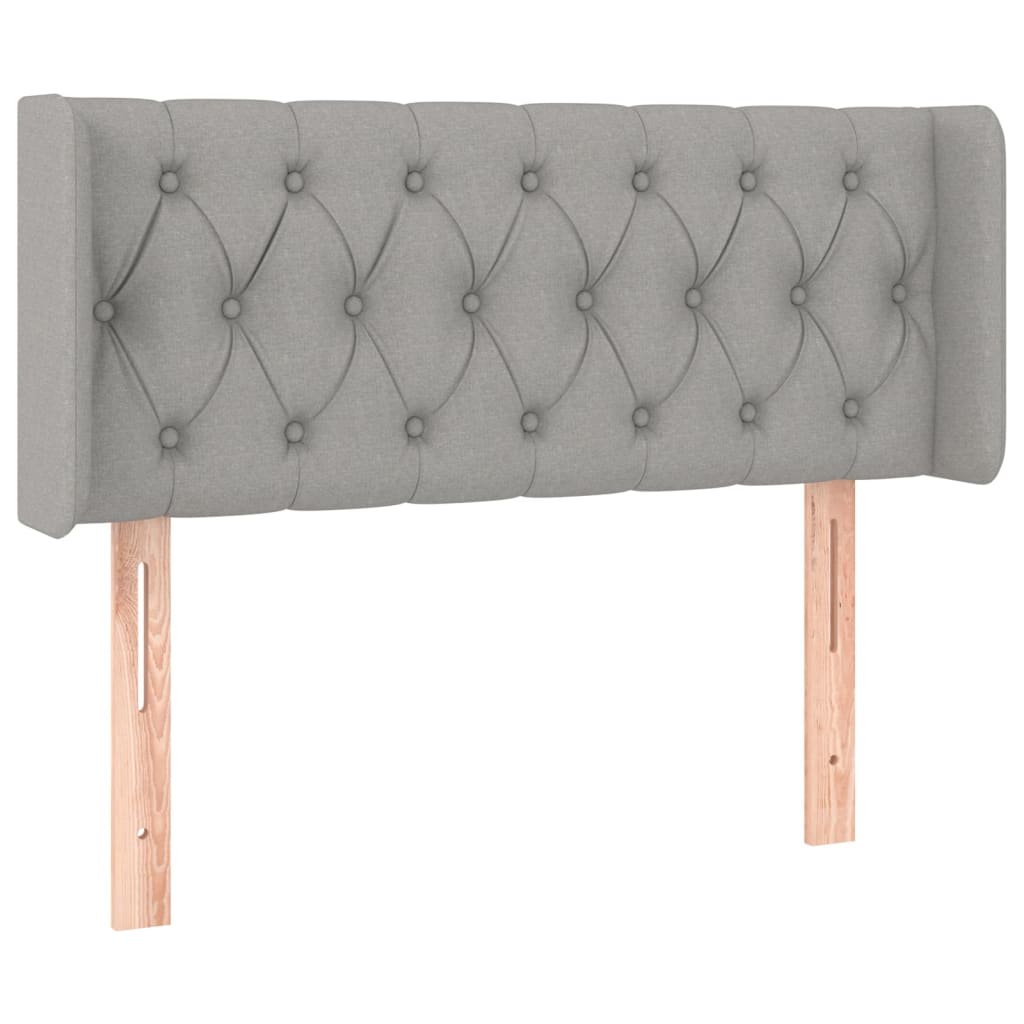 vidaXL Tăblie de pat cu aripioare gri deschis 103x16x78/88 cm textil