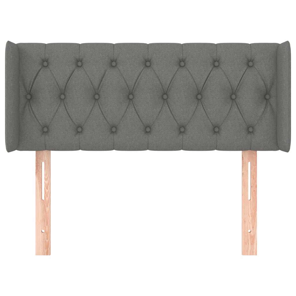 vidaXL Tăblie de pat cu aripioare gri închis 103x16x78/88 cm textil