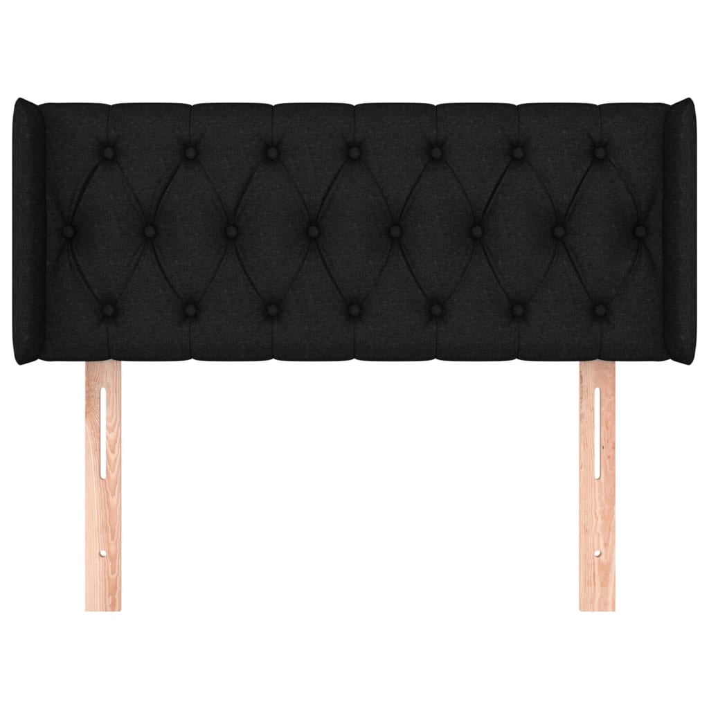vidaXL Tăblie de pat cu aripioare negru 103x16x78/88 cm textil