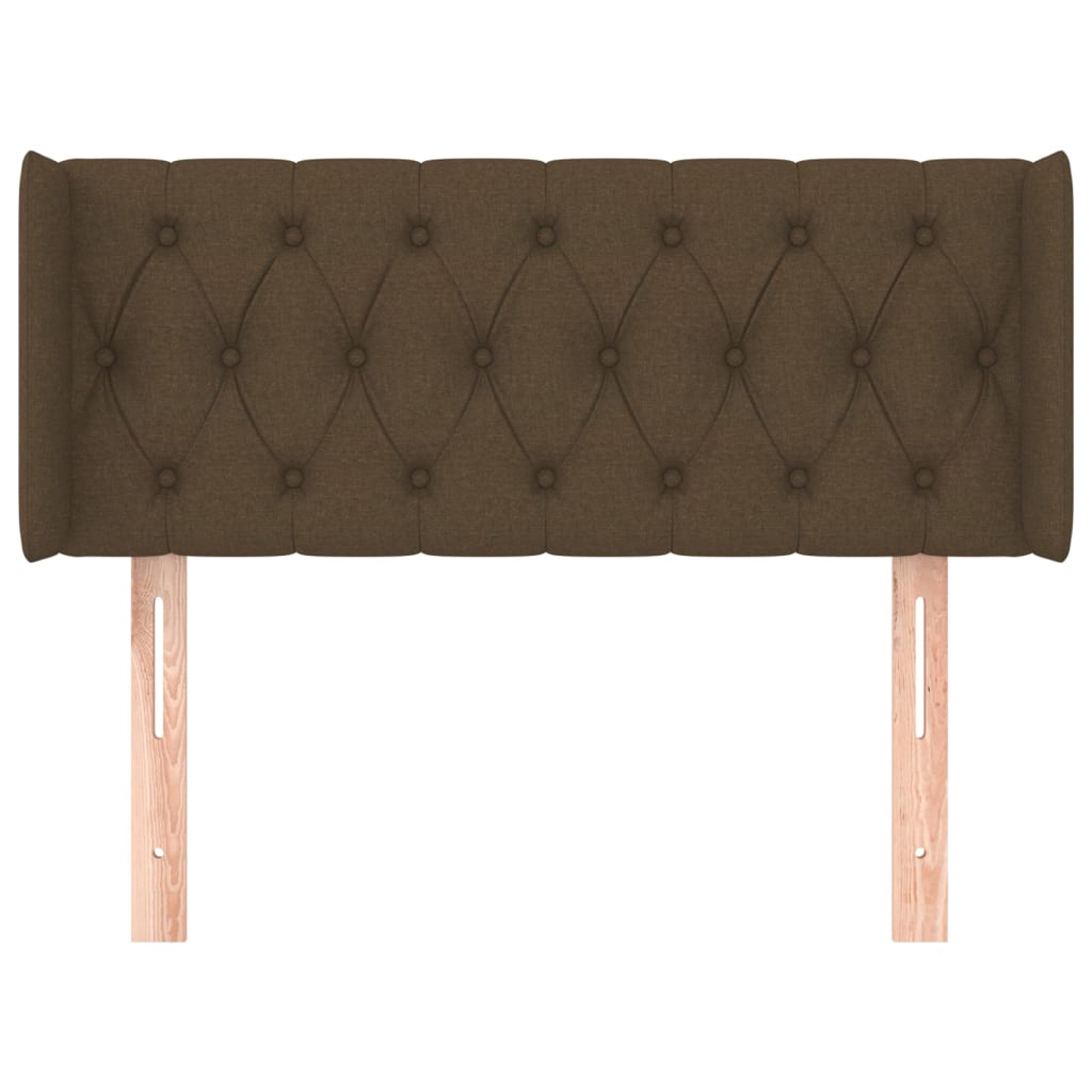vidaXL Tăblie de pat cu aripioare maro închis 103x16x78/88 cm textil