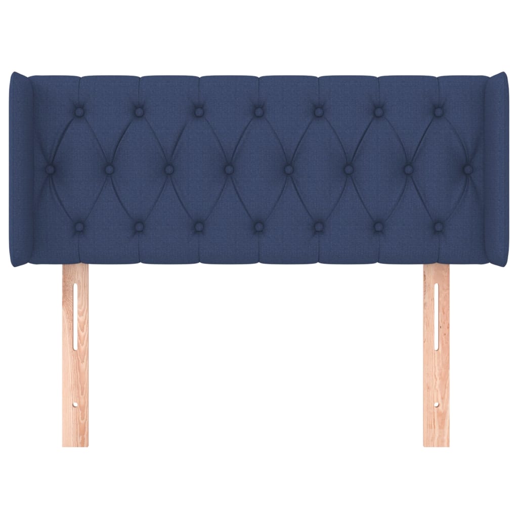 vidaXL Tăblie de pat cu aripioare albastru 103x16x78/88 cm textil vidaXL Tăblie de pat cu aripioare albastru 103x16x78/88 cm textil