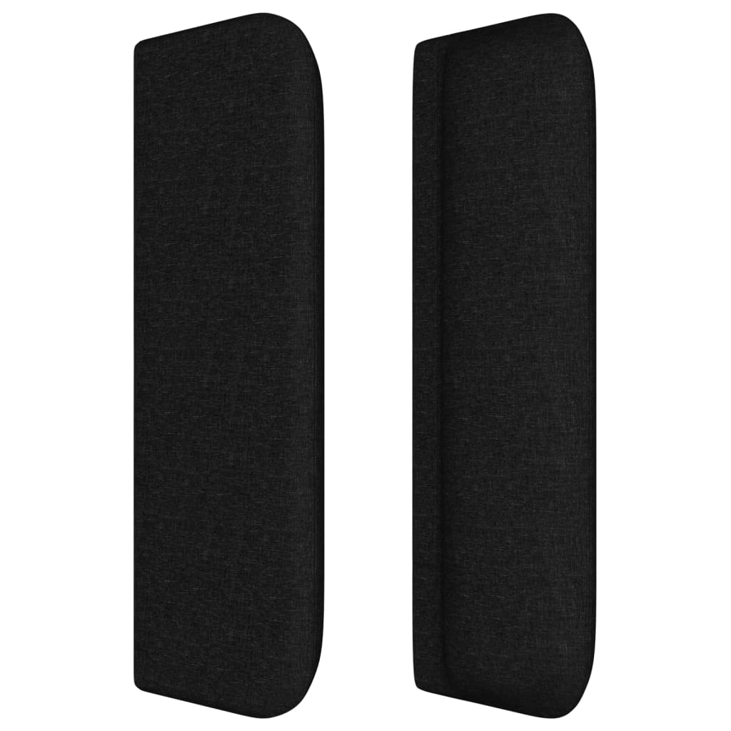 vidaXL Tăblie de pat cu aripioare negru 147x16x78/88 cm textil